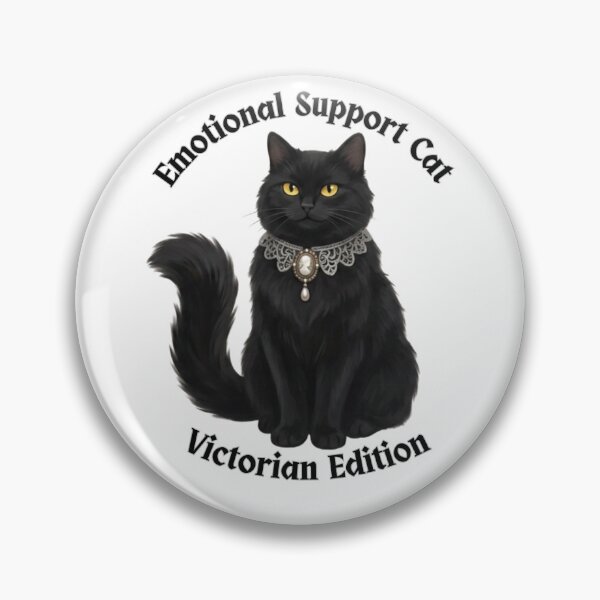 Item preview, Emotional Support Cat Victorian Edition – Whimsical Black Cat Design designed and sold by FogandFinch.