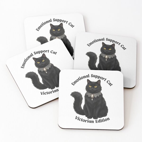 Item preview, Emotional Support Cat Victorian Edition – Whimsical Black Cat Design designed and sold by FogandFinch.