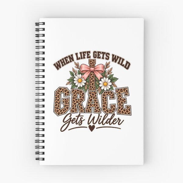 Item preview, When Life Gets Wild, Grace Gets Wilder - Christian Leopard Print Floral Cross designed and sold by oumayma mokrane.
