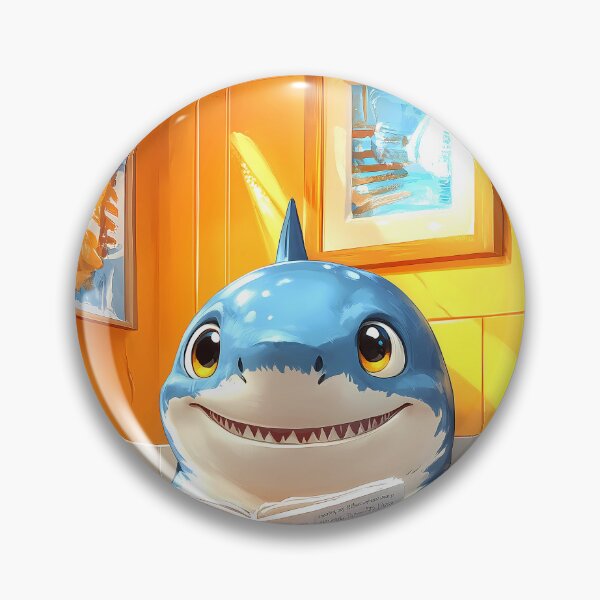 Item preview, Shark Bathroom Newspaper Reader Cute Cartoon Ocean Humor designed and sold by mildaclairmo.