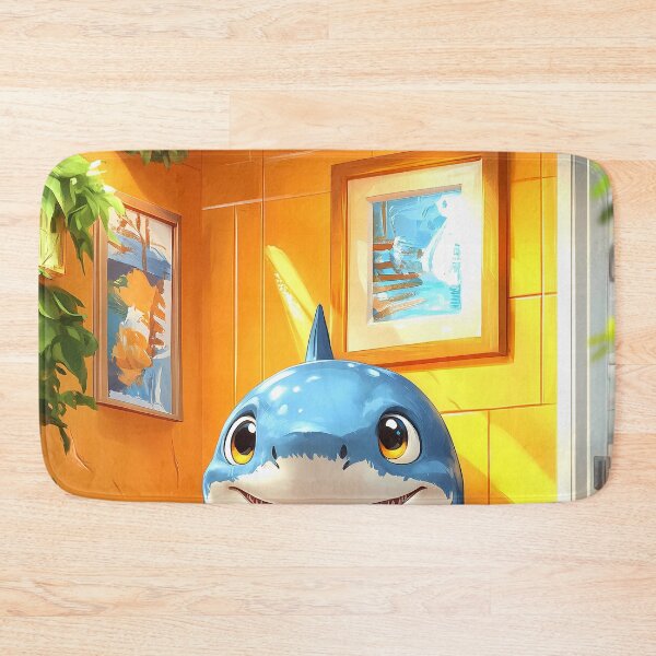 Item preview, Shark Bathroom Newspaper Reader Cute Cartoon Ocean Humor designed and sold by mildaclairmo.