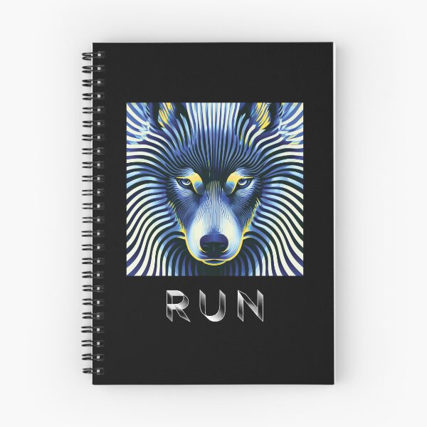 Item preview, MARINA — RUN Wolf Pack Optical Illusion Art | Cyber Punk Vaporwave Alternative in Navy & Gold designed and sold by ✨nightvrld.