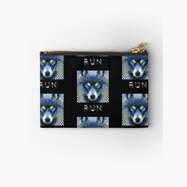 Item preview, MARINA — RUN Wolf Pack Optical Illusion Art | Cyber Punk Vaporwave Alternative in Navy & Gold designed and sold by ✨nightvrld.