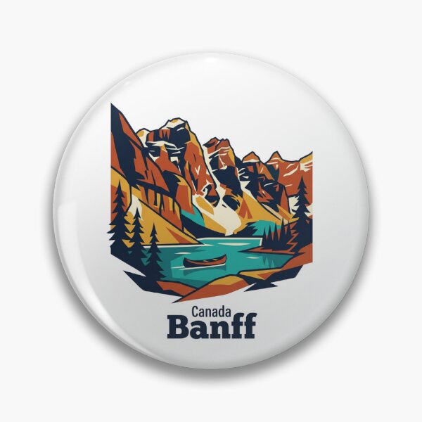Item preview, Banff Rocky Mountains Bold Retro Graphic Travel Art designed and sold by Inkworksbyshery.