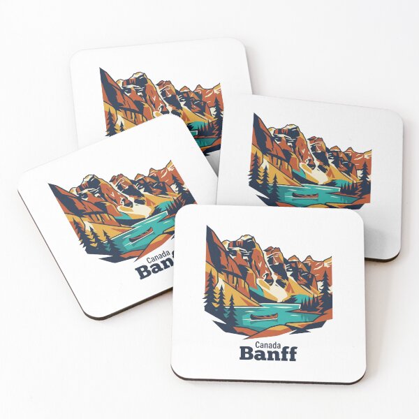 Item preview, Banff Rocky Mountains Bold Retro Graphic Travel Art designed and sold by Inkworksbyshery.