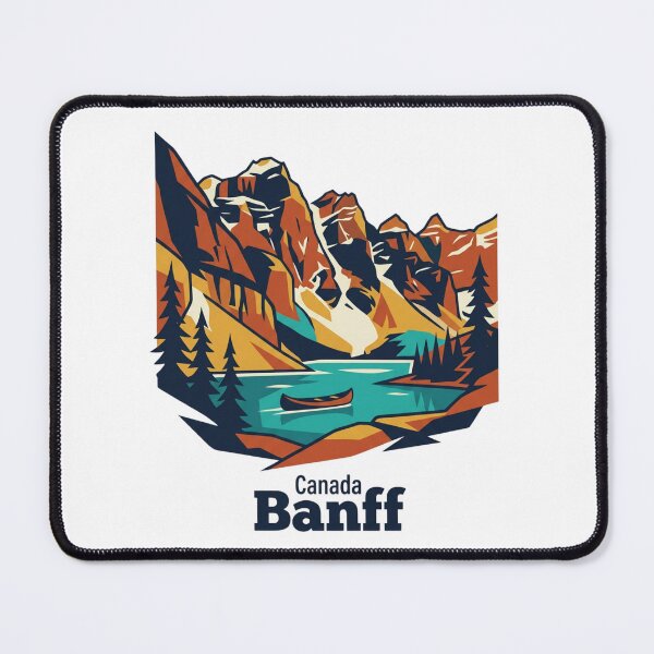 Item preview, Banff Rocky Mountains Bold Retro Graphic Travel Art designed and sold by Inkworksbyshery.