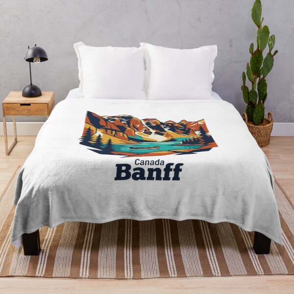 Item preview, Banff Rocky Mountains Bold Retro Graphic Travel Art designed and sold by Inkworksbyshery.