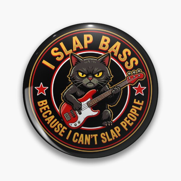 Item preview, I Slap Bass Because I Can't Slap People Bass Player Musician Cat Lover Funny designed and sold by Doodleoub.
