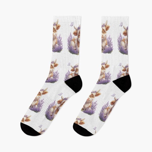 Item preview, Moo In Bloom Peaceful Highland Cow Lavender Field designed and sold by HumTumMe.