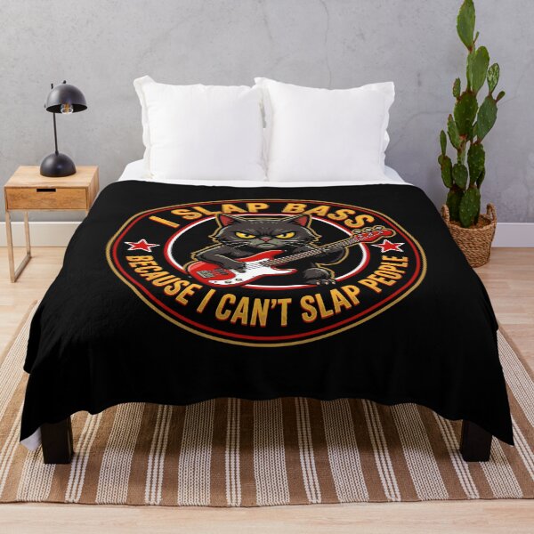 Item preview, I Slap Bass Because I Can't Slap People Bass Player Musician Cat Lover Funny designed and sold by Doodleoub.