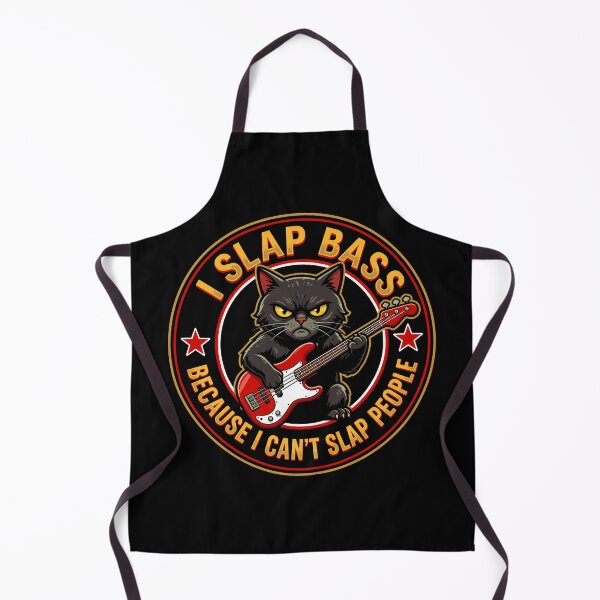 Item preview, I Slap Bass Because I Can't Slap People Bass Player Musician Cat Lover Funny designed and sold by Doodleoub.