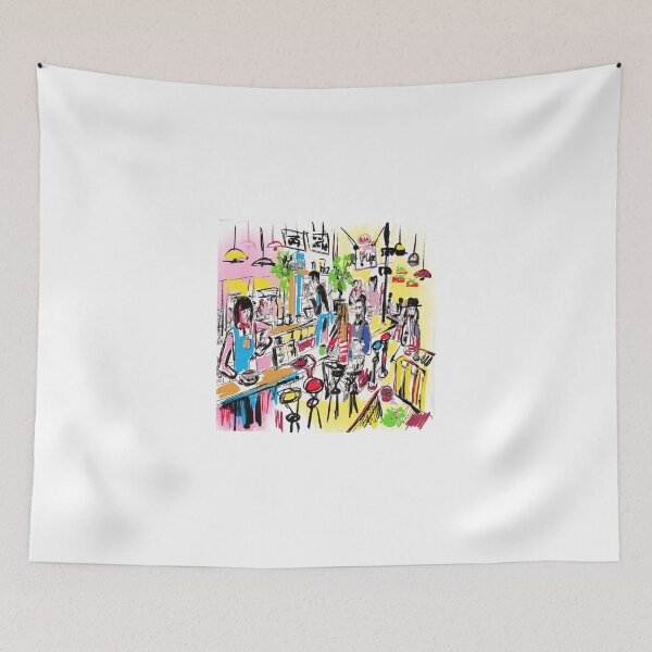 Item preview, Vibrant Cafe Scene designed and sold by sladjana.