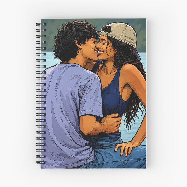 Item preview, Annie (Ella Rubin) and Ellis (Jacob Whiteduck-Lavoie) kissing in Sterling Point (fan art) designed and sold by PopCultureAndStuff.