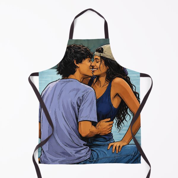 Item preview, Annie (Ella Rubin) and Ellis (Jacob Whiteduck-Lavoie) kissing in Sterling Point (fan art) designed and sold by PopCultureAndStuff.