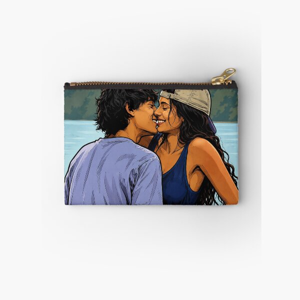 Item preview, Annie (Ella Rubin) and Ellis (Jacob Whiteduck-Lavoie) kissing in Sterling Point (fan art) designed and sold by PopCultureAndStuff.