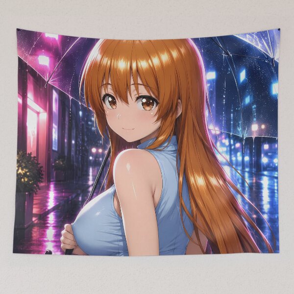Item preview, Aina Yoshiwara Grand Blue Neon Rainy Night designed and sold by mildaclairmo.