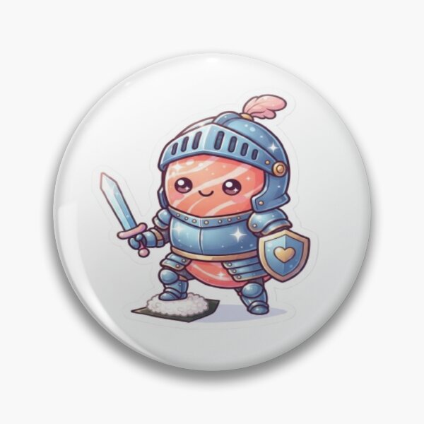 Item preview, Cute Kawaii Sushi Knight with Sword and Armor Art designed and sold by DailySparks.