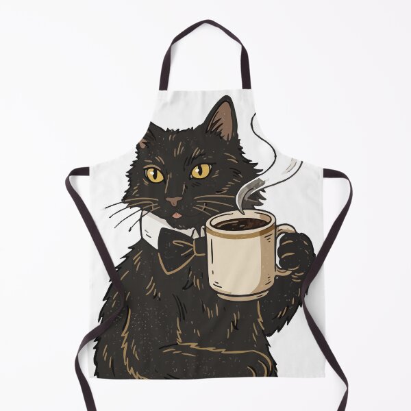 Item preview, Fancy Black Cat Drinking Coffee designed and sold by bydanijardim.