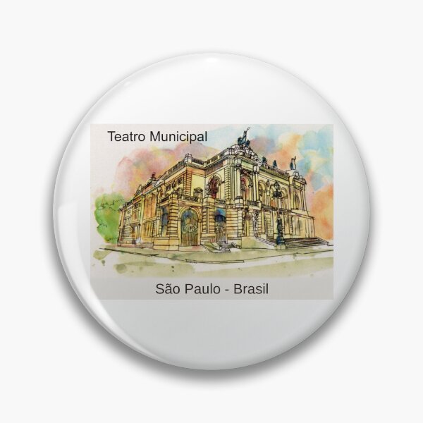 Item preview, Teatro Municipal Sao Paulo - Opera House Watercolor Sketch Brazil designed and sold by City Tour Collection.