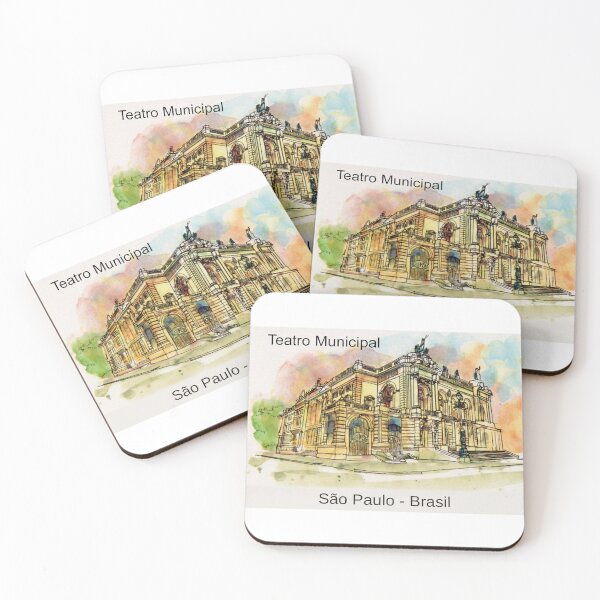 Item preview, Teatro Municipal Sao Paulo - Opera House Watercolor Sketch Brazil designed and sold by City Tour Collection.