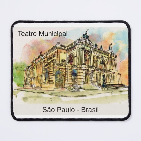 Item preview, Teatro Municipal Sao Paulo - Opera House Watercolor Sketch Brazil designed and sold by City Tour Collection.