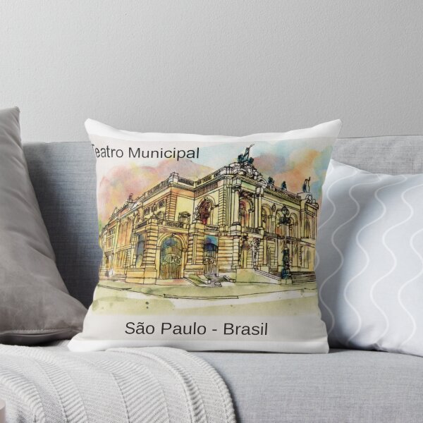 Item preview, Teatro Municipal Sao Paulo - Opera House Watercolor Sketch Brazil designed and sold by City Tour Collection.