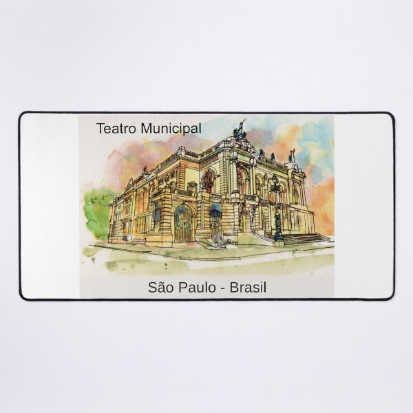 Item preview, Teatro Municipal Sao Paulo - Opera House Watercolor Sketch Brazil designed and sold by City Tour Collection.