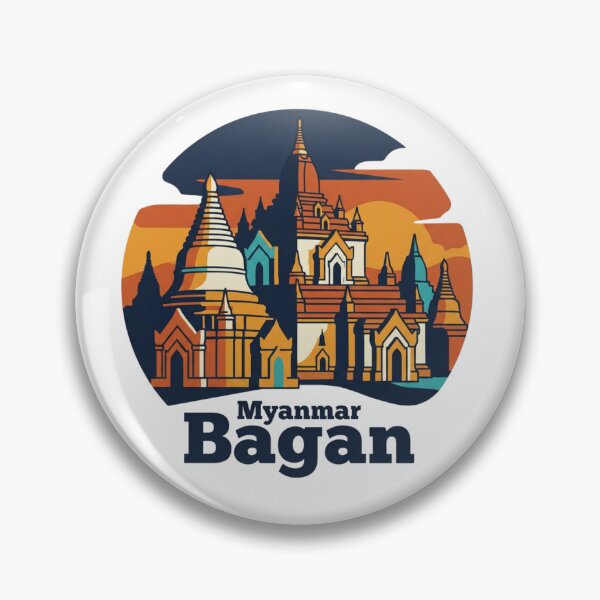 Item preview, Bagan Buddhist Temples Bold Retro Graphic Travel Art designed and sold by Inkworksbyshery.