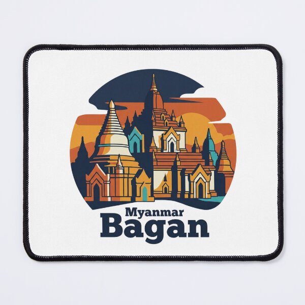 Item preview, Bagan Buddhist Temples Bold Retro Graphic Travel Art designed and sold by Inkworksbyshery.