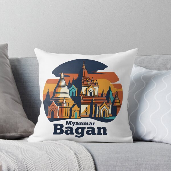 Item preview, Bagan Buddhist Temples Bold Retro Graphic Travel Art designed and sold by Inkworksbyshery.