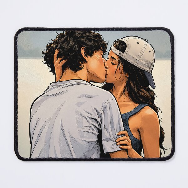 Item preview, Annie (Ella Rubin) and Ellis (Jacob Whiteduck-Lavoie) kissing Sterling Point (fan art) designed and sold by PopCultureAndStuff.