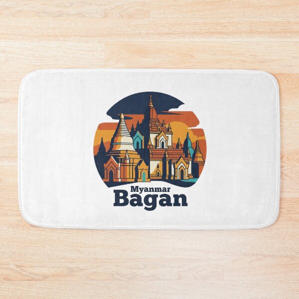 Item preview, Bagan Buddhist Temples Bold Retro Graphic Travel Art designed and sold by Inkworksbyshery.