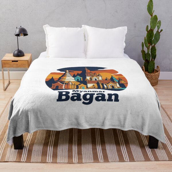 Item preview, Bagan Buddhist Temples Bold Retro Graphic Travel Art designed and sold by Inkworksbyshery.