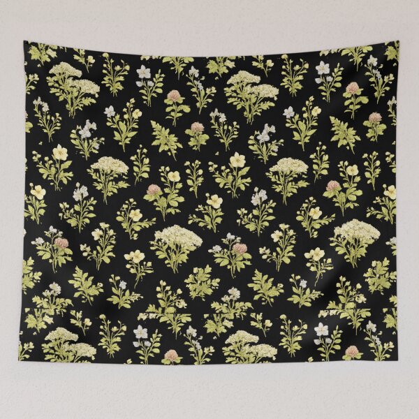 Item preview, Dark Academia Wildflower Botanical Pattern Vintage Floral designed and sold by QCena.