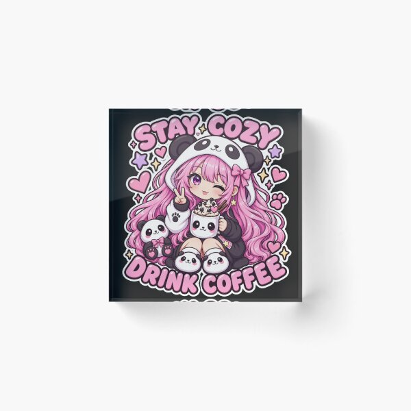 Item preview, Stay Cozy Drink Coffee – Cute Panda Coffee Girl designed and sold by Revyra Design .