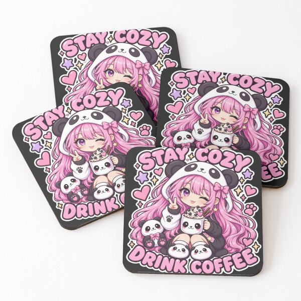 Item preview, Stay Cozy Drink Coffee – Cute Panda Coffee Girl designed and sold by Revyra Design .