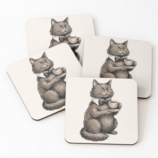 Item preview, Gentleman Cat Enjoying Espress designed and sold by bydanijardim.