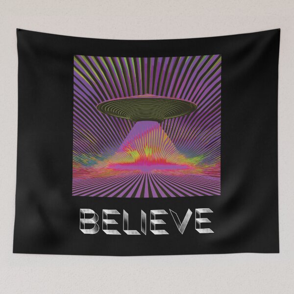 Item preview, Believe UFO Aliencore Psychedelic Optical Illusion Art – Atomic Pink designed and sold by ✨nightvrld.