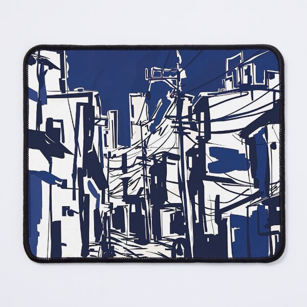 Item preview, Dalian, city - Blue Abstract Art designed and sold by shadow-bloom.