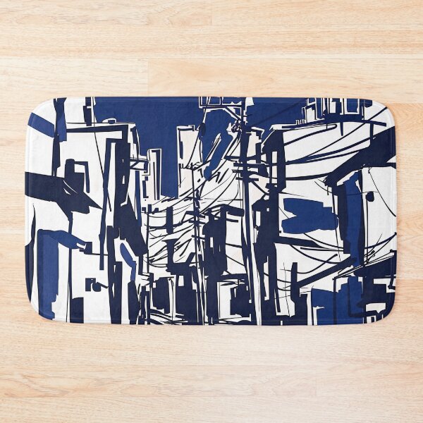 Item preview, Dalian, city - Blue Abstract Art designed and sold by shadow-bloom.