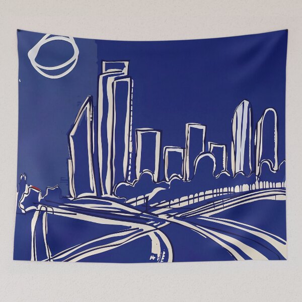 Item preview, Dallas, Texas, USA - Blue Abstract Art designed and sold by shadow-bloom.