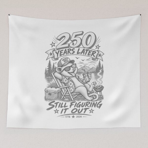 Item preview, Copy of 250 Years Later Still Figuring It Out – Funny American Opossum Retro USA 1776–2026 designed and sold by Williams Anderson.