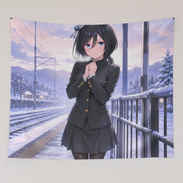 Item preview, Eishin Flash Uma Musume Snowy Station Morning designed and sold by mildaclairmo.