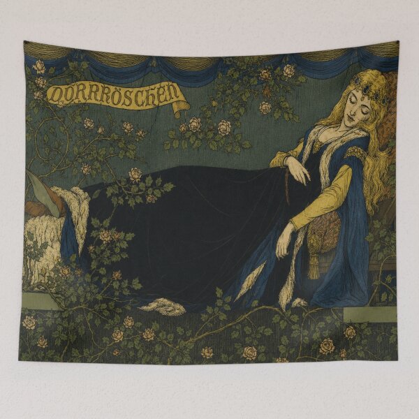 Item preview, Sleeping Beauty Wall Art, Vintage Romantic Fairy Tale Print, Konrad Dielitz Artwork for Fairy Tale Lovers designed and sold by RickE.
