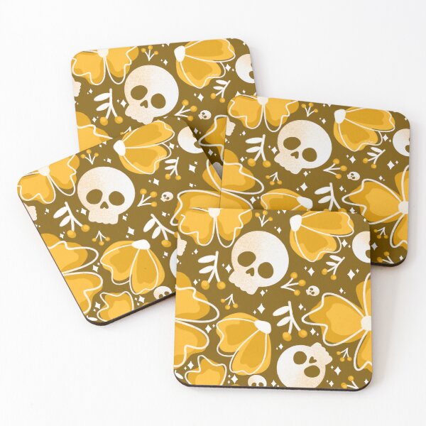 Item preview, Skulls and Stars in Wildflower Meadow in Brown designed and sold by studioaudrea.