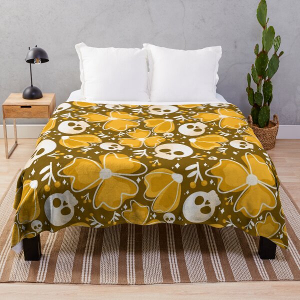 Item preview, Skulls and Stars in Wildflower Meadow in Brown designed and sold by studioaudrea.