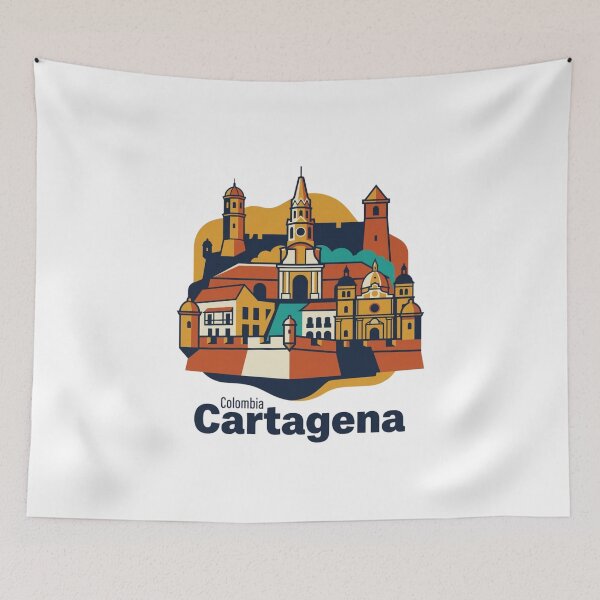 Item preview, Cartagena Walled City Bold Retro Graphic Travel Art designed and sold by Inkworksbyshery.