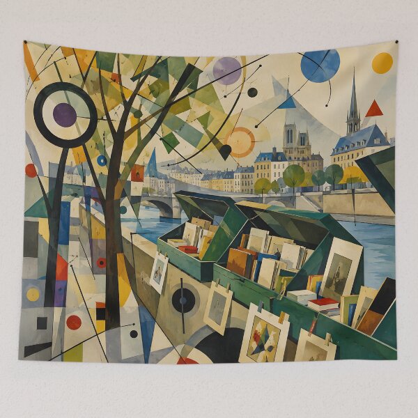 Item preview, Paris Seine River Wall Art – Geometric Paris Cityscape, French Travel Poster Decor designed and sold by GutyzDesignsES.
