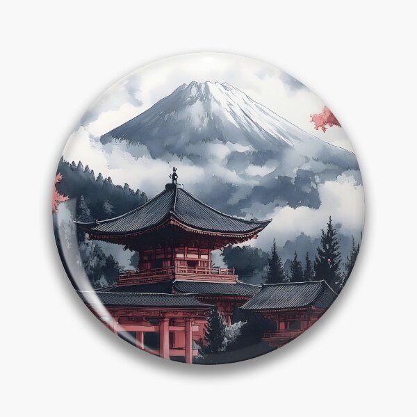 Item preview, Mount Fuji Sakura Lake Torii Gate Spring Serenity designed and sold by mildaclairmo.