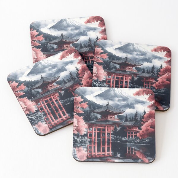 Item preview, Mount Fuji Sakura Lake Torii Gate Spring Serenity designed and sold by mildaclairmo.